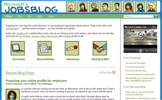 Illustration Microsoft Jobsblog 2009