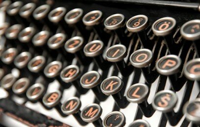 Keys of an old rusty typewriter